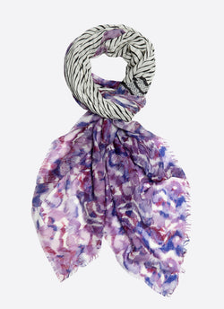 Modal & Cashmere tørklæde, mixed media (purple)