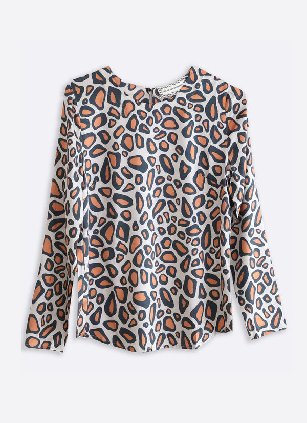 Silkebluse, Giraffe - rust (2.sort)