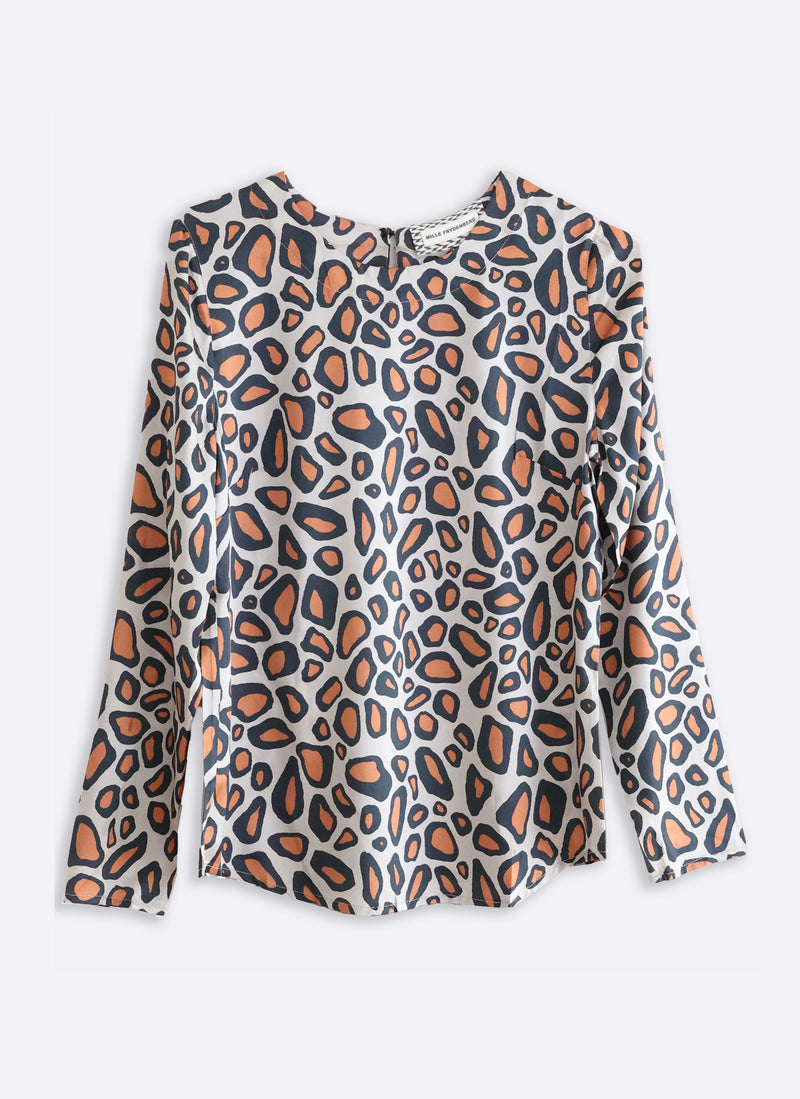 Silkebluse, Giraffe - rust (2.sort)