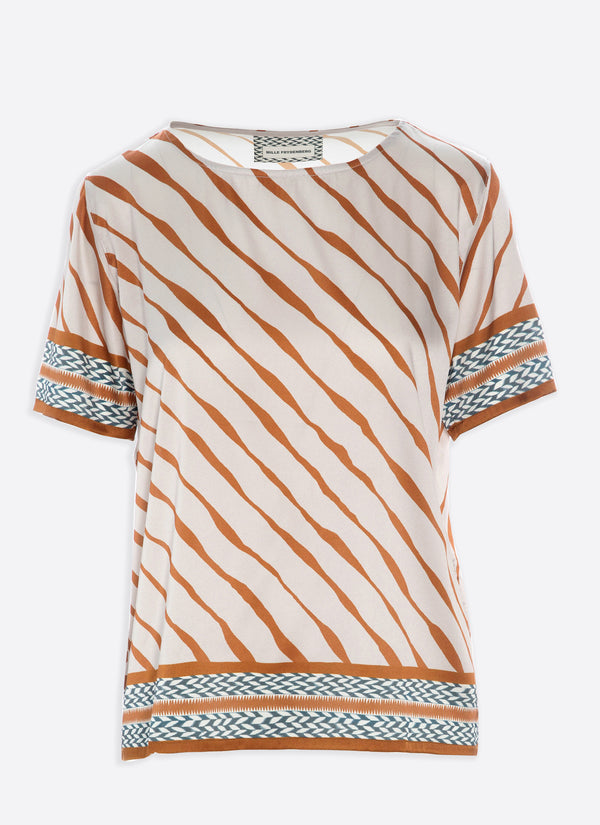 SIlkebluse, Ink Stripe (2.sort)