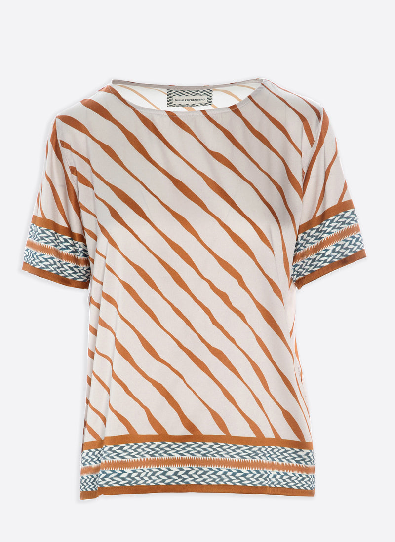 SIlkebluse, Ink Stripe (2.sort)