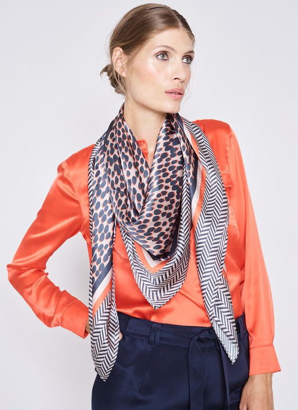SILK SCARF Abstract Animal