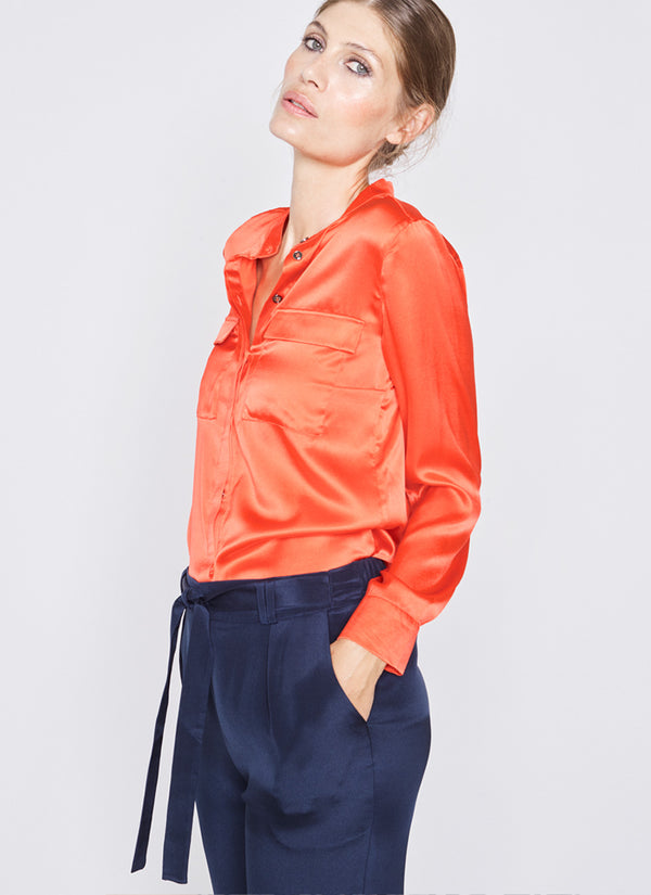 ELOISE SHIRT, MANDARIN RED