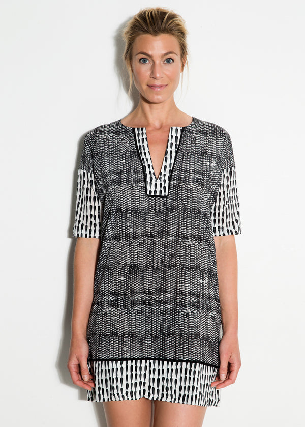 Silkekjole, mixed prints
